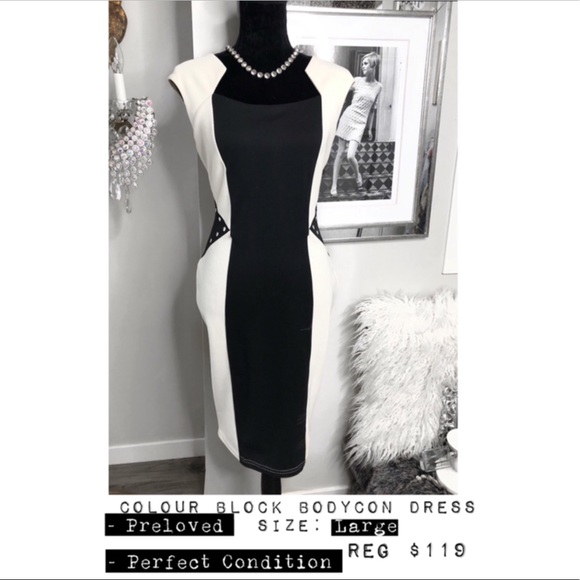 LIPSY LONDON - Colour Block Bodycon Studded Dress - Picture 2 of 8